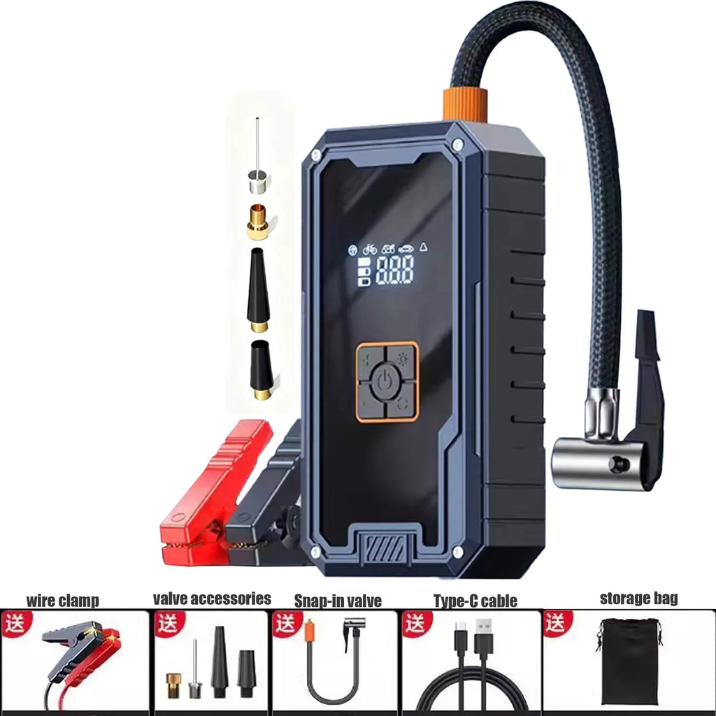 Portable 3000A 99800mAh Car Jump Starter 150PSI Air Compressor 4 in 1 12V Car Booster Power Bank LED Flashlight Outdoor Camping