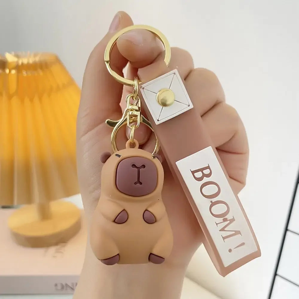Creative Cute Capybara Keychains For Car Keychain Anime Cartoon Capibala Pendant  Women Doll Keyring Charm Holiday Gifts Jewelry CM World