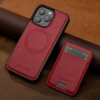 2 In 1 Detachable Leather Case For iPhone 16 17 Air 16E 15 14 13 12 11 Pro XS Max XR 8 Plus SE Mini Card Pocket Magnetic Cover