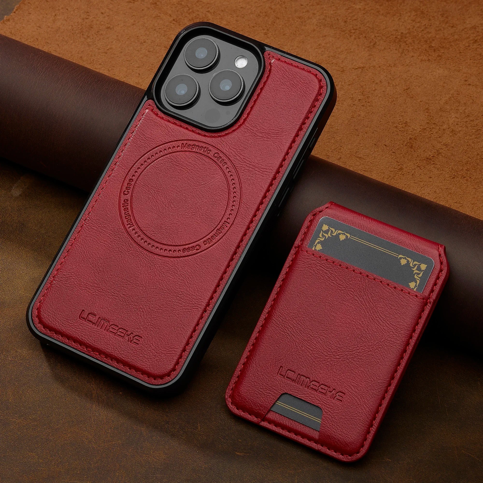 2 In 1 Detachable Leather Case For iPhone 16 17 Air 16E 15 14 13 12 11 Pro XS Max XR 8 Plus SE Mini Card Pocket Magnetic Cover