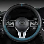 Full Leather Universal Car Steering Wheel Cover Breathable Anti Slip Car Decoration 37-38cm Steering Wheel Cover Accessories CM World
