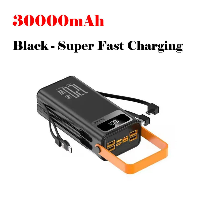120W 150000mAh Fast Charging Power Bank Large Capacity Outdoor Mobile Power Supply External Spare Battery for Outdoor Camping Car Mobile World