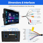 ESSGOO 10.1" Android 14 Carplay Car GPS Radio Stereo Double 2Din Head Unit FM SWC Bluetooth 4+64GB IPS Split Touch Screen WiFi CM World