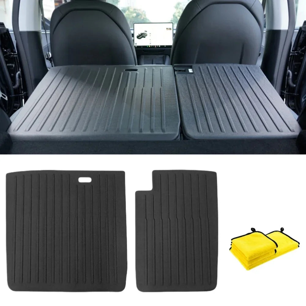 Full Cover Floor Mat with Door Sill Protector All Weather TPE Anti-Slip Floor Trunk Mats Cargo Liner for Tesla Model 3 Highland