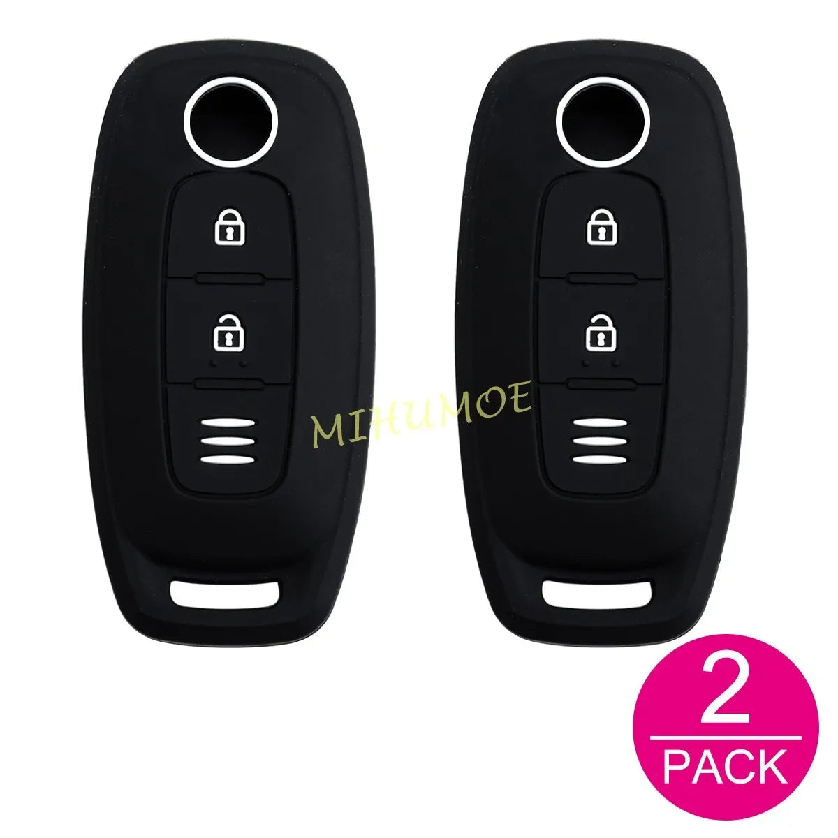 2 Buttons Silicone Car Key Case Cover Chain For Nissan X-Trail Qashqai Pathfinder Kicks Juke Ariya 2023 2024 2025 Matte Black CM World