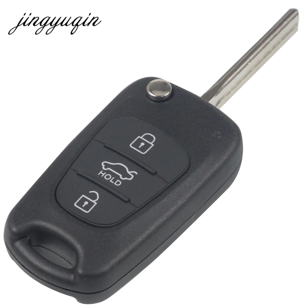 jingyuqin 10pcs Remote Flip Key Shell For KIA K2 K5 For Hyundai ix30 ix35 3 Buttons Car Folding Fob Case With Hold Button FOB CM World
