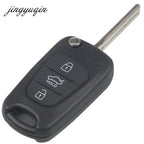 jingyuqin 10pcs Remote Flip Key Shell For KIA K2 K5 For Hyundai ix30 ix35 3 Buttons Car Folding Fob Case With Hold Button FOB CM World
