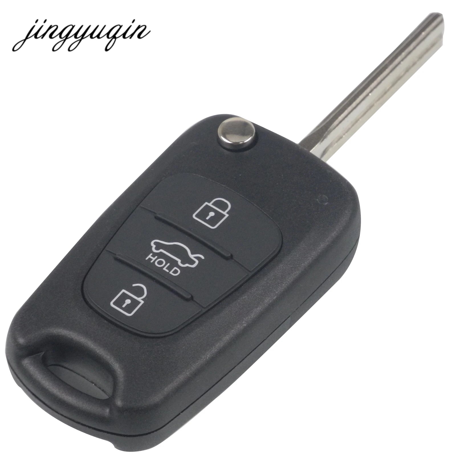 jingyuqin 10pcs Remote Flip Key Shell For KIA K2 K5 For Hyundai ix30 ix35 3 Buttons Car Folding Fob Case With Hold Button FOB CM World