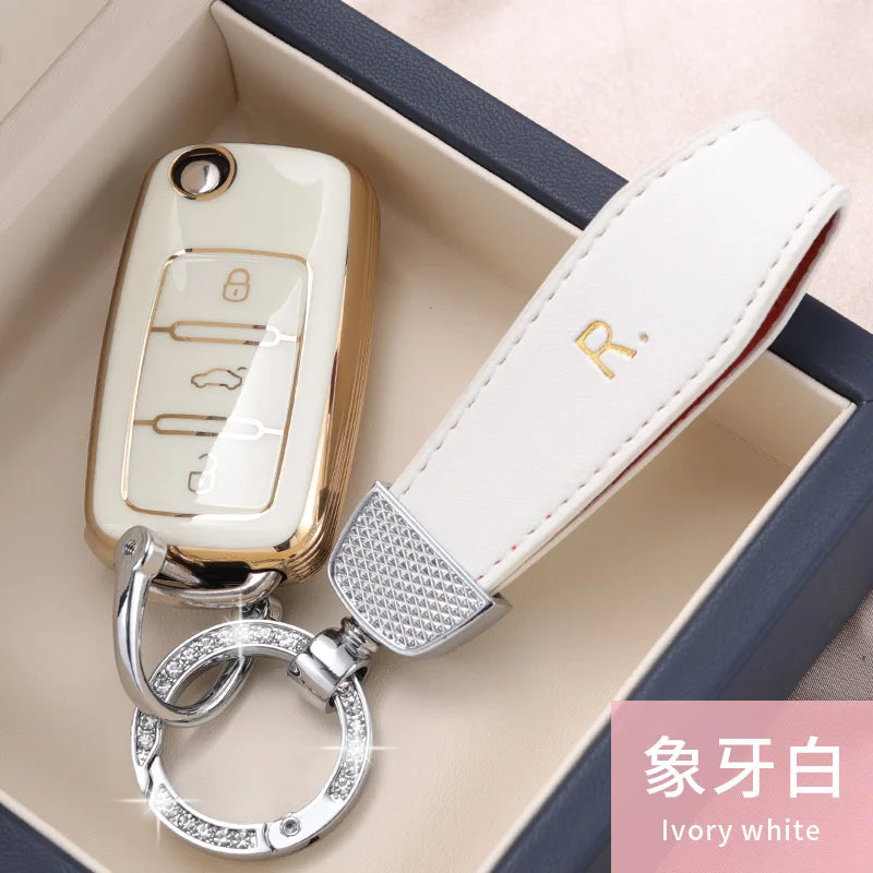 New TPU Car Key Case Cover Protect Shell Bag For VW Volkswagen Polo Tiguan Passat Golf Jetta Beetle Lavida Skoda Octavia A5 CM World