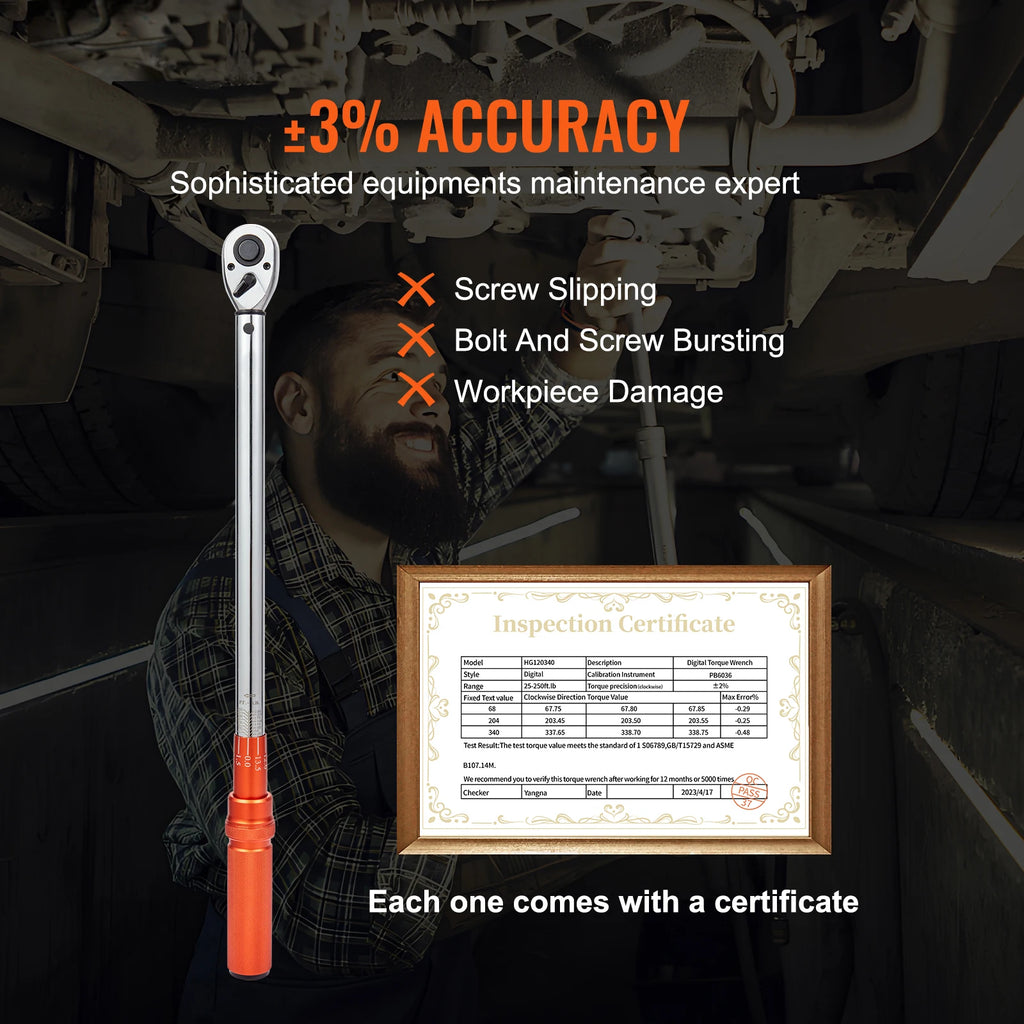 SucceBuy 1/2" 1/4" 3/8" Mechanical Torque Wrench Set Precision Pointer Hand Tools Torque Wrench Mechanical Car Repair Tool