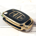 KEYYOU for Hyundai Porter Car Accessories Flip Folding Car Key Control Holder Keychain 3 Bottons TPU Car Key Fob Case Cover