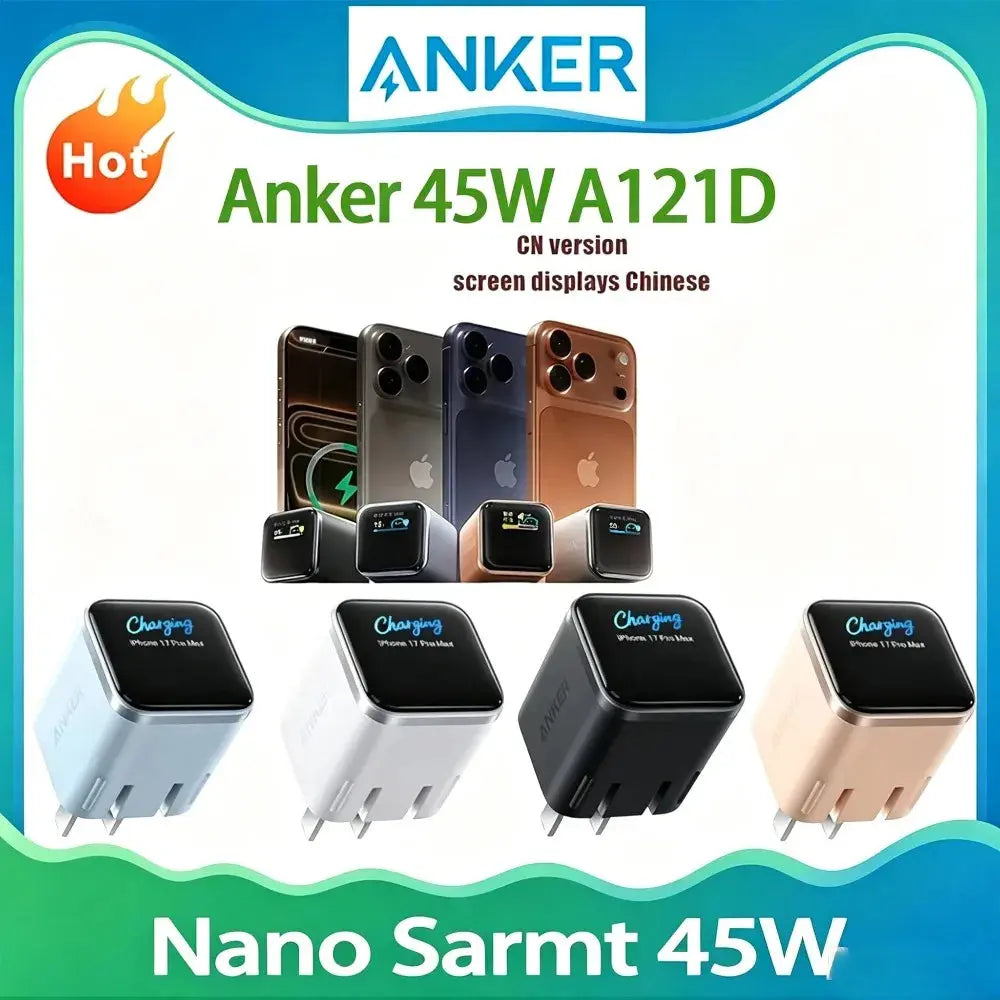 New Arrival Anker Nano 45W Foldable USB-C Fast Charger PD Charging Block For iPhone 16 Pro 15 14 Samsung Laptop A121D Car Mobile World