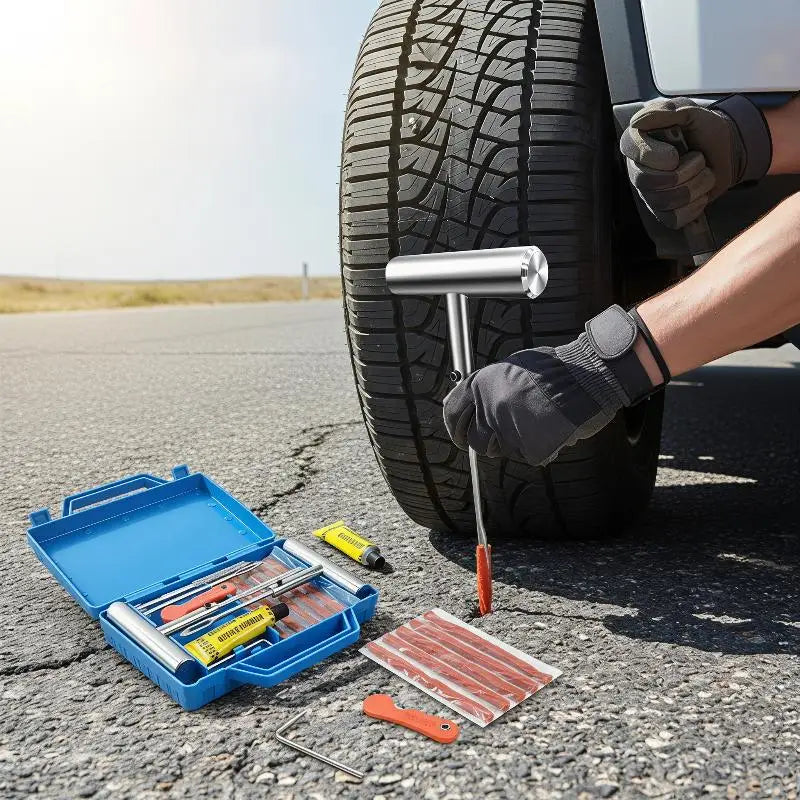New Car Tire Repair Kit With Box Tire Puncture Emergency Repair Tools Car Motorcycle Bicycle Tyre Repairing Tool Set Easy To Use