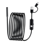 7mm 3-in-1 Endoscope Camera IP67 Waterproof 6 LED Adjustable USB Android Flexible Inspection Borescope Camera for Phone PC CM World