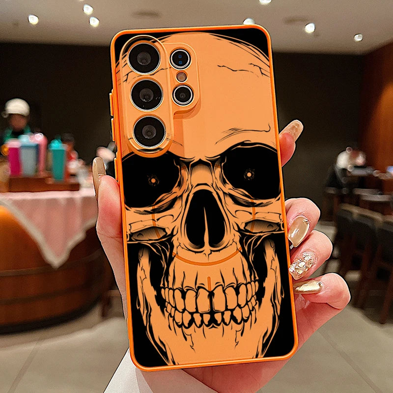 Human Skull Print Magnetic Phone Case For Samsung Galaxy S26 S25 Ultra S24 S23 FE A17 A57 A56 A37 A16 A35 A55 A15 A36 A25 Cover