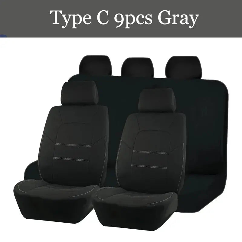 AUTOKING 4pcs/9pcs  Universal Polyester Car Seat Cover Set Car Accessories Interior Fit For Most Car, Truck, SUV, or Van CM World