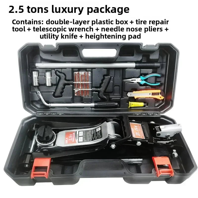 Durable  Jack Horizontal Hydraulic Car with Thickened Hand Crank 2.5 Off-road Car Hydraulic Tire Replacement 2 Tons 3 Tons