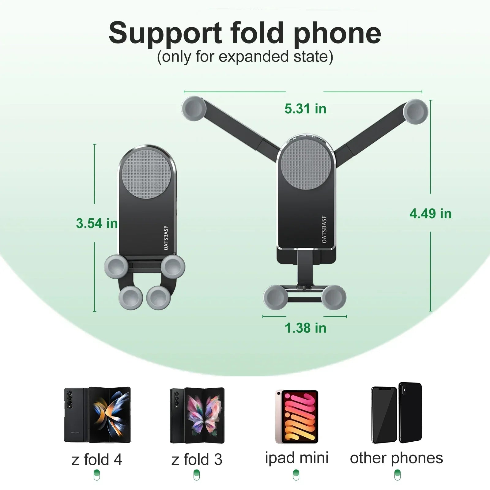 Eary for Z fold 7 6 5 Car Phone Holder Stand Mount Dashboard Suction Cup Bracket With 360°Rotate for Samsung S25 iPhone Xiaomi CM World