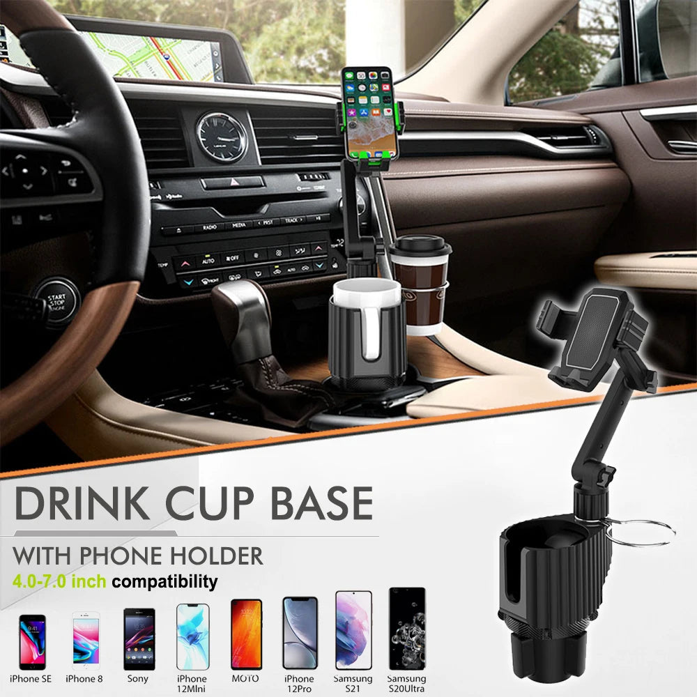 Universal Multifunction Car Cup Holder 360 Degree Adjustable Cellphone Mount Stand for Mobile Phone GPS Clip Cradle Accessories CM World