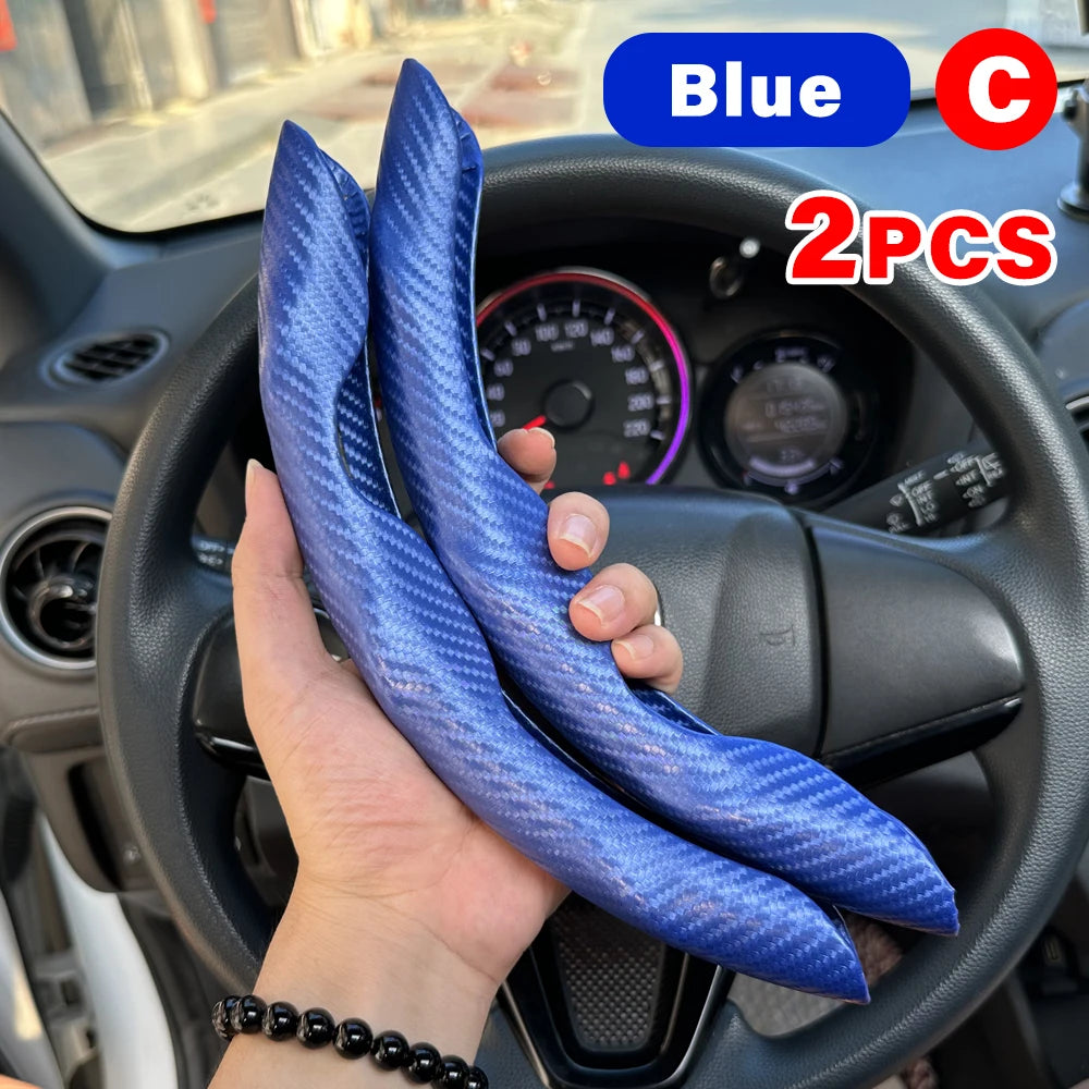 2PCS Universal Car Steering Wheel Booster Leathert Cover Non-Slip Auto Interior Steer Protector interior Decoration Accessories CM World