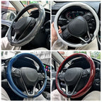 2025 New Universal Non-slip Luster Luxury Carbon Fiber Breathable Round Car Steering Wheel Cover Protector Auto Accessories