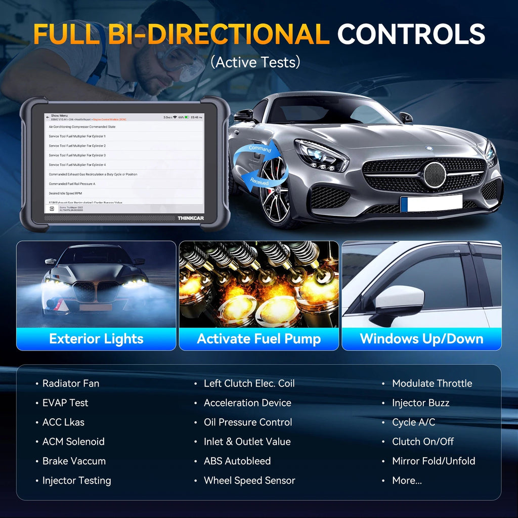 THINKCAR THINKSCAN 689BT TPMS IMMO Key Programming Auto Diagnostic Tool CANFD DOIP ECU Coding 34 Resets Life Free Obd2 Scanner Car Mobile World