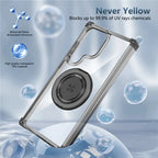 Rotating Magnetic Bracket Case For Samsung Galaxy S26 Ultra S26 Plus S26 Ring Stand Holder Transparent For Magsafe Cover