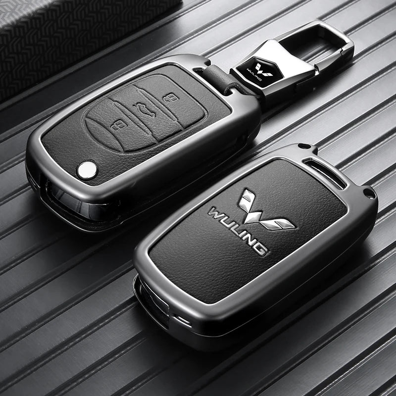 Luxury Zinc Alloy Car Key Fob Cover for Wuling Hongguang S, Anti‑Drop Scratch‑Resistant Protective Key Shell Case With Keychain