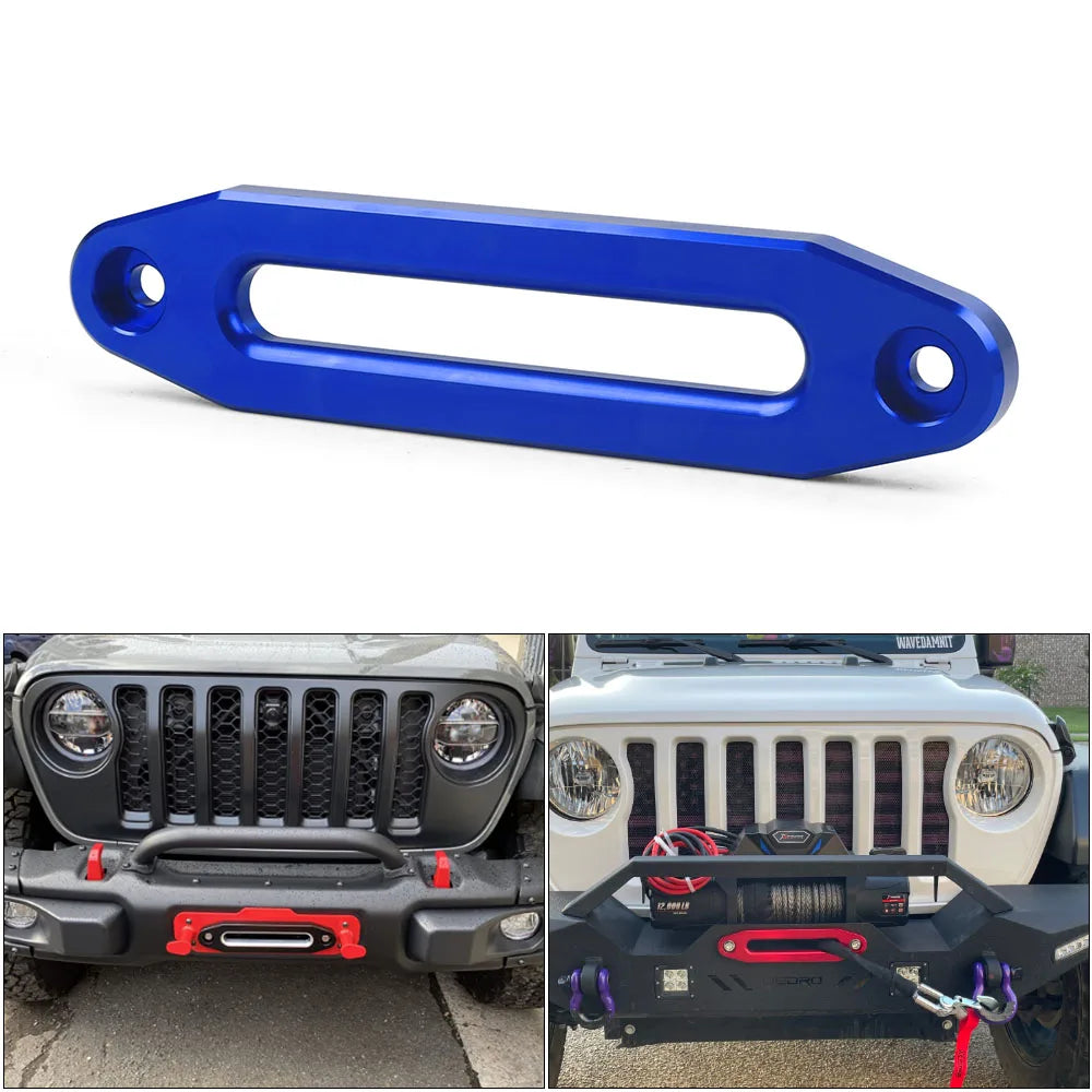 10 inch Billet Polished Aluminum Bolt-Pattern Hawse Fairlead Synthetic Winch 8000-15000 LBs for ATV/UTV Rope Cable CM World