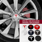 4pcs/set 3D Car Wheel Center Hub Caps Sticker  Auto Emblem Wheel Center Cap for Tesla Model 3 S X Y Roadster