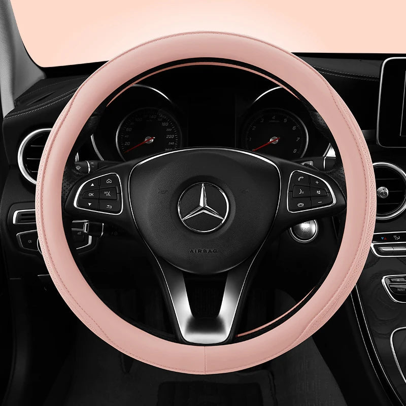 Car Anti-Slip Leather Steering Wheel Cover Universal Car Steering Wheel Protective Cover Fashion Style 38cm Sport Style Cool CM World