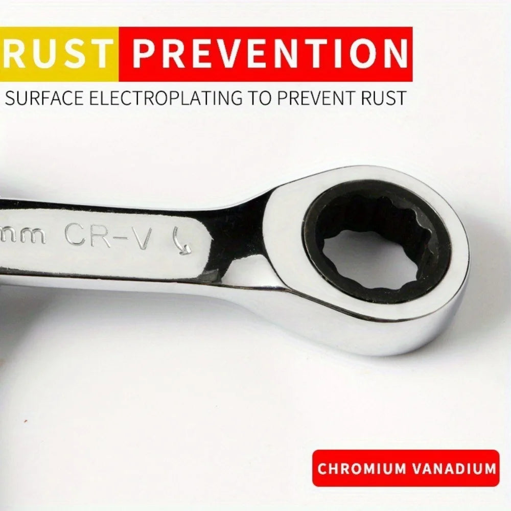 Mini Dual-purpose Ratchet Wrench Short Handle Labor-saving Ratchet Wrench Adjustable Auto Repair Hardware Ratchet Spanner Tool