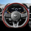 Suitable for Alfa Romeo Carbon Fiber Texture Steering Wheel Cover Snap-On Wave-Shaped Sports Design Protective Case Giulia 952 Stelvio 949 147 Mito Giulietta Tonale 965 Sprint 159 Quadrifoglio Black CM World
