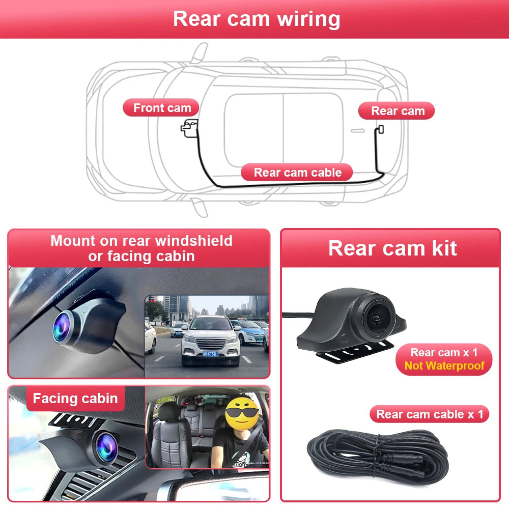 Dash Cam for Mercedes Benz E Class W213 S213 C238 Facelift 2020~2023, 4K Car DVR Video Recorder Control by APP, Dashcam 2160P