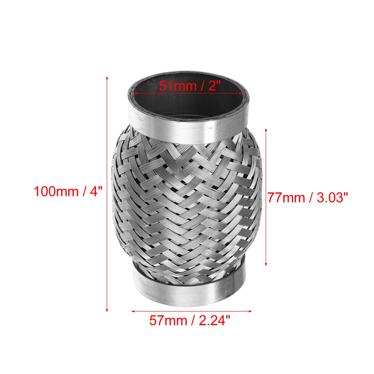 UXCELL 51x55x252mm 51x57x150mm 58x63x250mm Car Exhaust Tube Telescopic Flexible Stainless Steel Muffler Pipe Connector