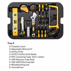DEKO 258pcs Home DIY Hand Tool Set Professional Hand Tool Luggage Three-layer Rolling Portable Storage Box CM World