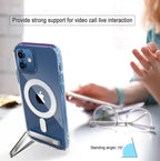 Clear Magnetic Phone Case with Kickstand for iPhone 17 Pro Max Air 16 15 14 Plus 13 12 11 Mini for Wireless Charging Back Cover Car Mobile World