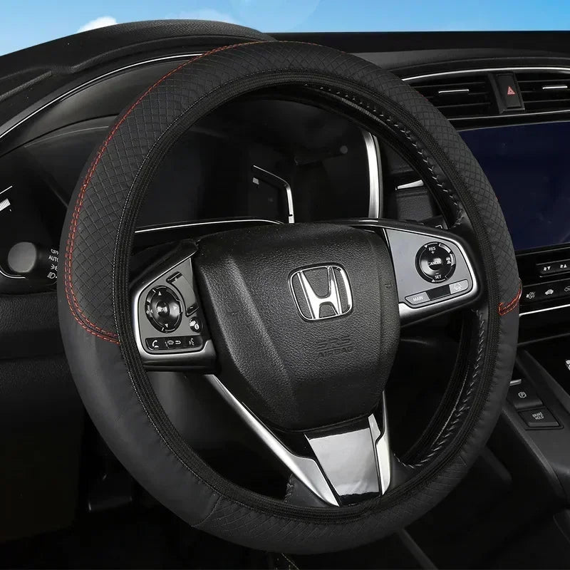 Universal Car Steering Wheel Cover For 37-38cm Steer Wheel Faux Leather Breathable Car Wheel Cover Interior Auto Accessories