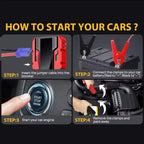 12V Car Jump Starter , 3000A Peak 99800mAh Portable Power Bank ,12V Auto Battery Booster with LCD Display, Emergency LED Light