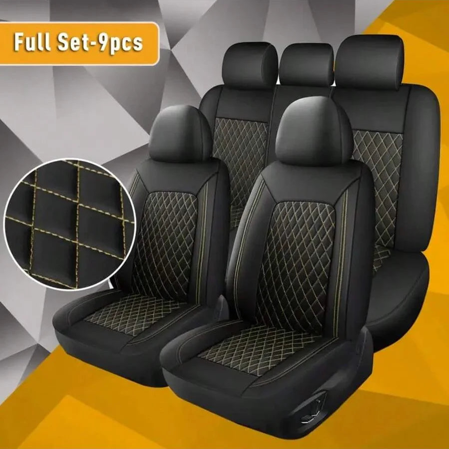 All-Season Quilted Faux Leather Car Seat Covers Universal Fit Most Cars Car Mobile World