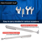 5PCS Telescopic Magnetic Pickup Tool, Portable Extendable Magnet Wand With Inspection Mirror, 360° Rotation, For Car Maintenance CM World