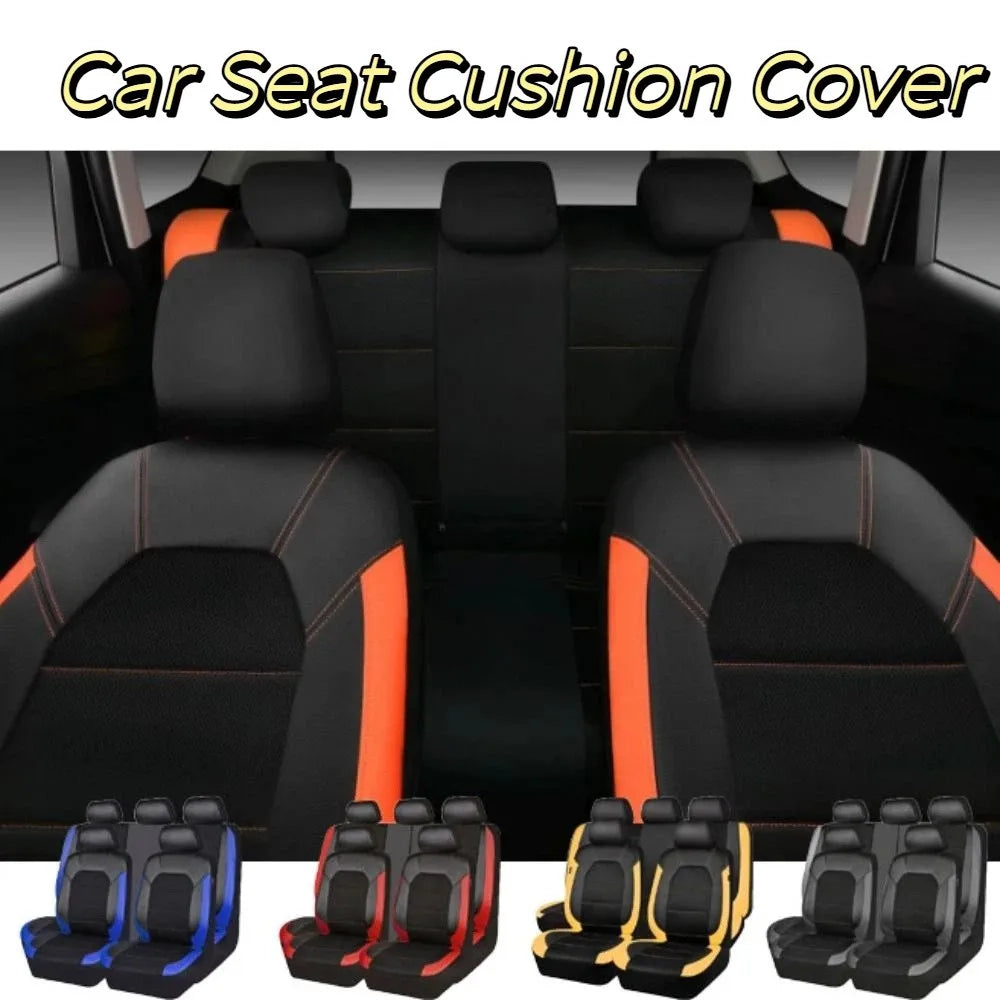 PU Leather Car Seat Cover Waterproof Quilted Seat Cushion Cover Full-Wrapped Sandwich Stitching Universal Car Seat Cover