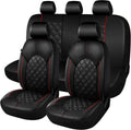 Universal Waterproof PU Leather Car Seat Covers Full Set with Split Bench Design for Sedans, SUVs, Trucks CM World