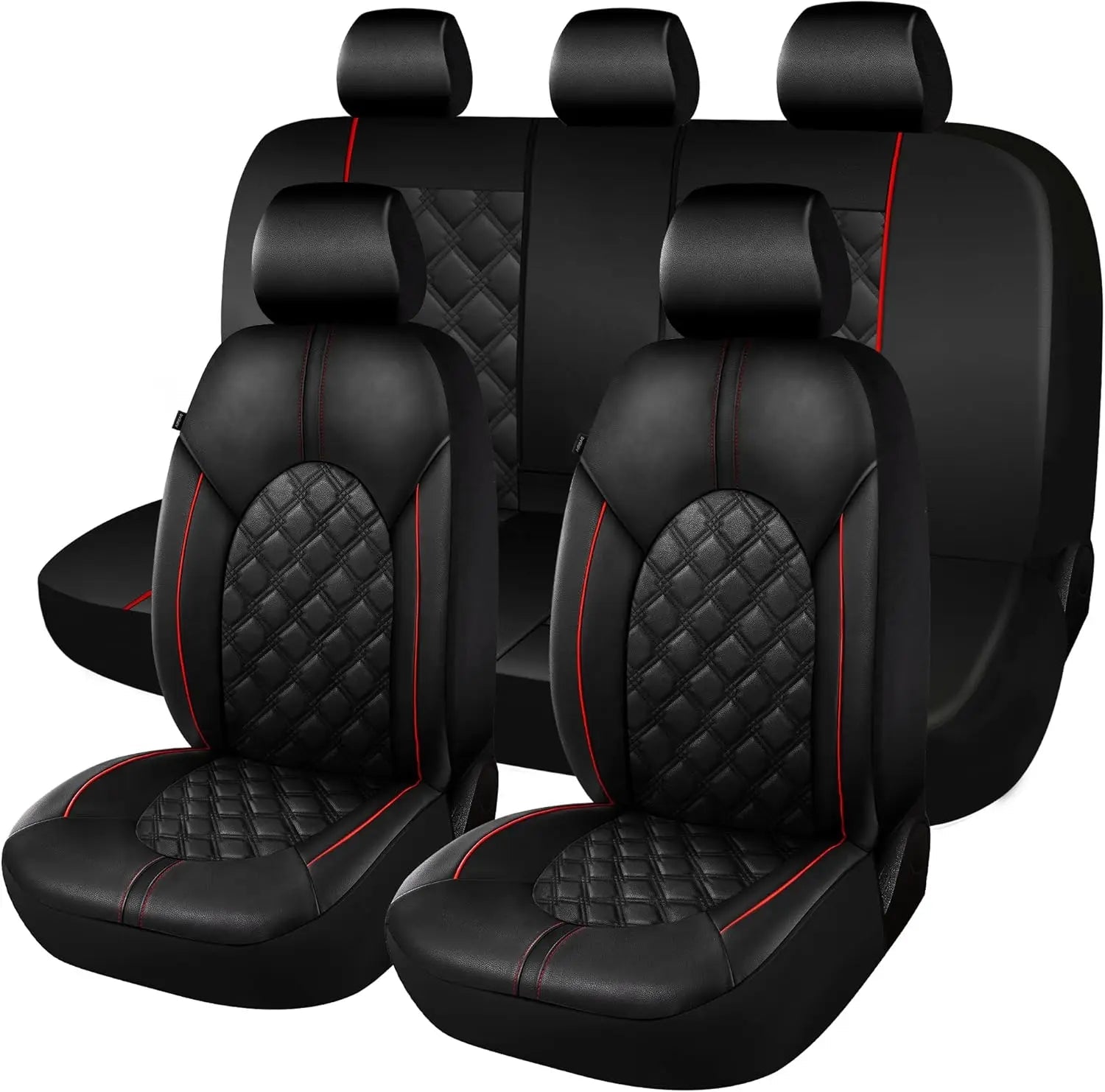 Universal Waterproof PU Leather Car Seat Covers Full Set with Split Bench Design for Sedans, SUVs, Trucks CM World