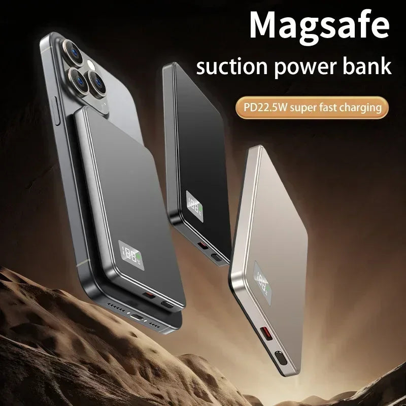 Wireless Magnetic 500000mAh Power Bank Fast Charging Portable PD22.5W External Battery for Magsafe for IPhone17 Samsung