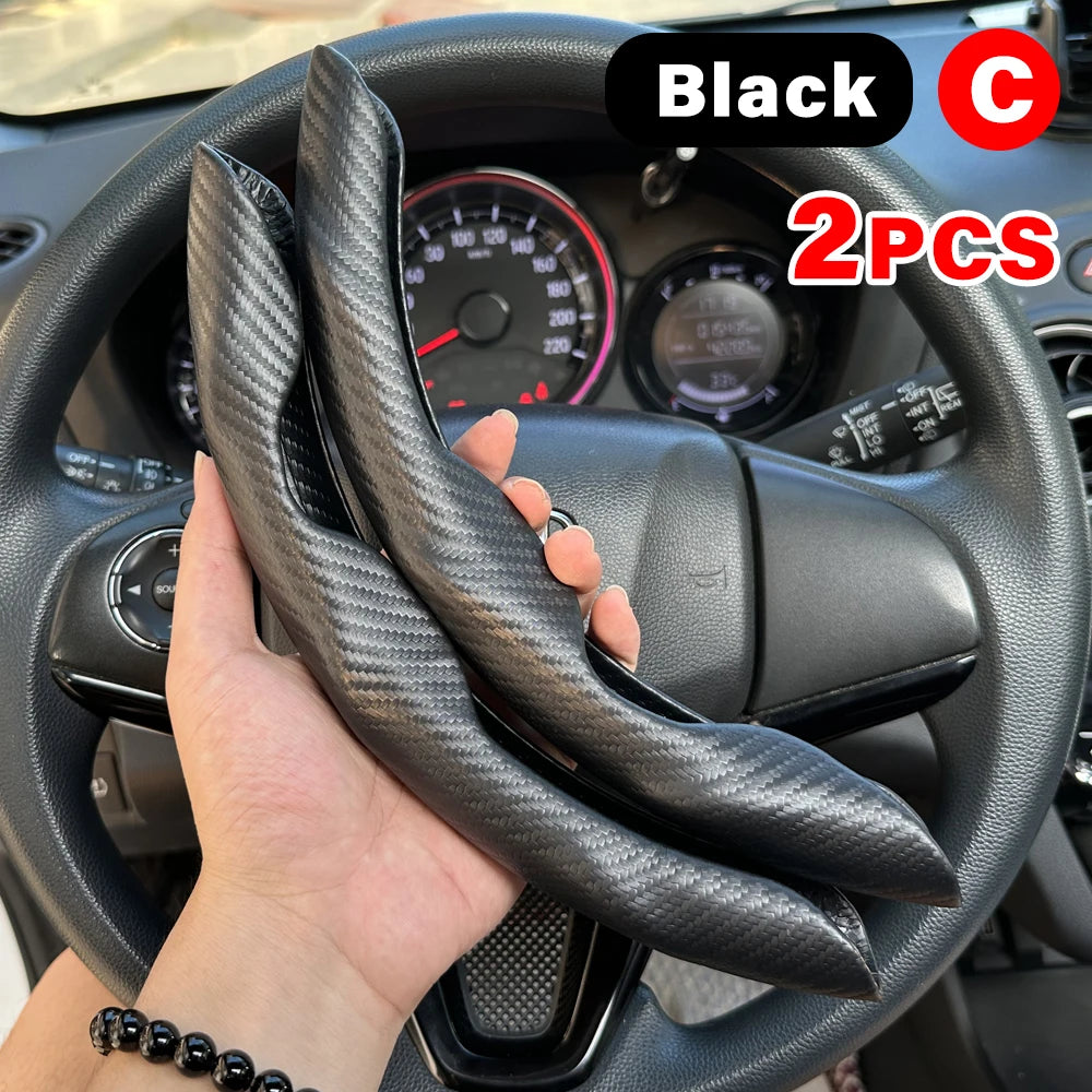 2PCS Universal Car Steering Wheel Booster Leathert Cover Non-Slip Auto Interior Steer Protector interior Decoration Accessories CM World
