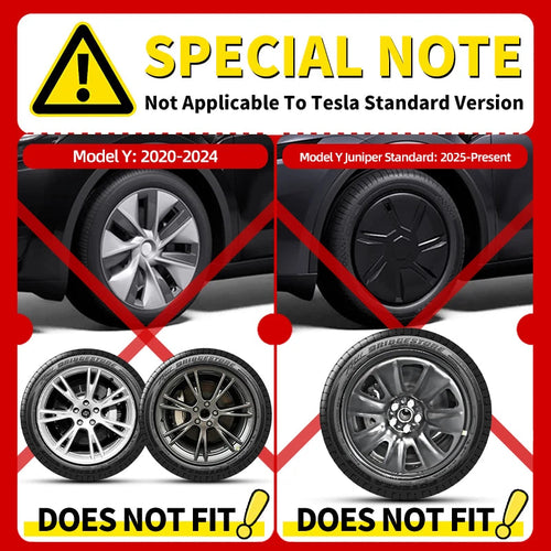 4PCS for Tesla Model Y 2025-2026 Juniper 19 Inch Smooth Style Hubcap Hub Cap Full Rim Cover Replacement Wheel Cap Accessories CM World