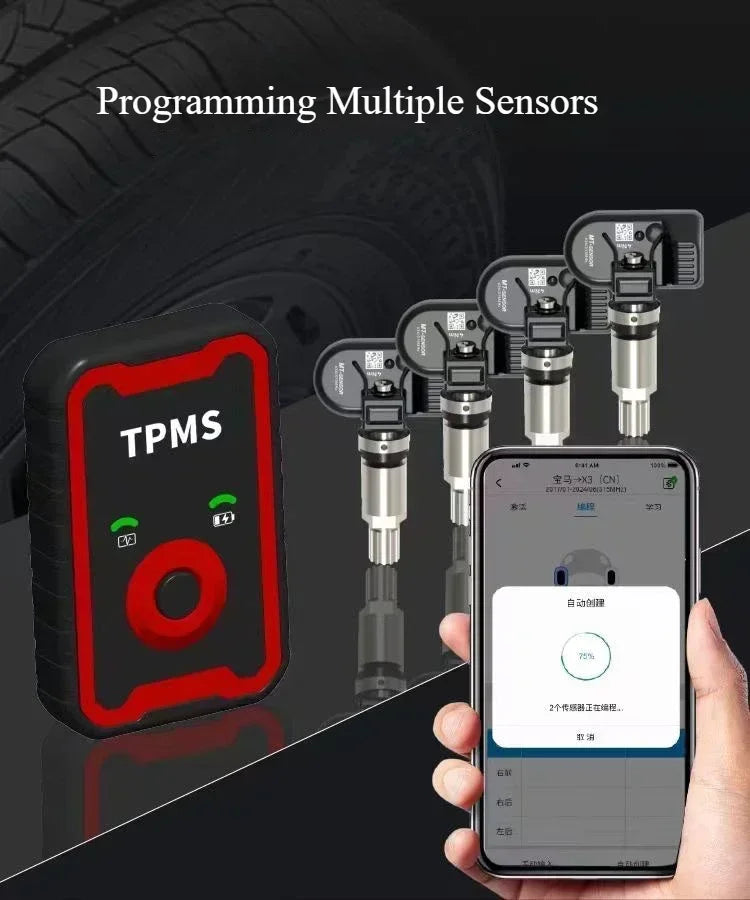 Programable TPMS Sensors 2 in 1 433MHz+315MHz Support Programing with CELL PHONE CM World