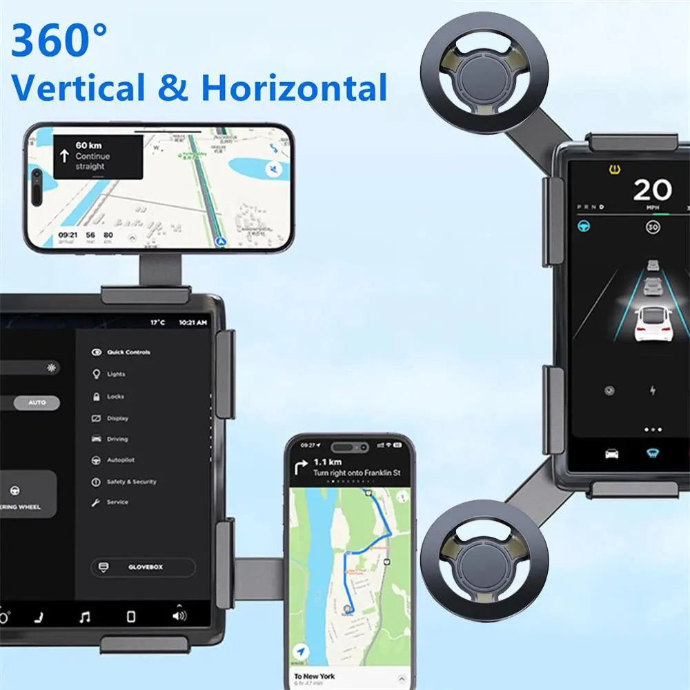 TEEQ For Tesla Model Y Junipe 2025 Model 3 HIGHLAND 2024 Cybertruck BYD Seal Car Phone Mount Holder 15W Magnetic Wireless Charge CM World