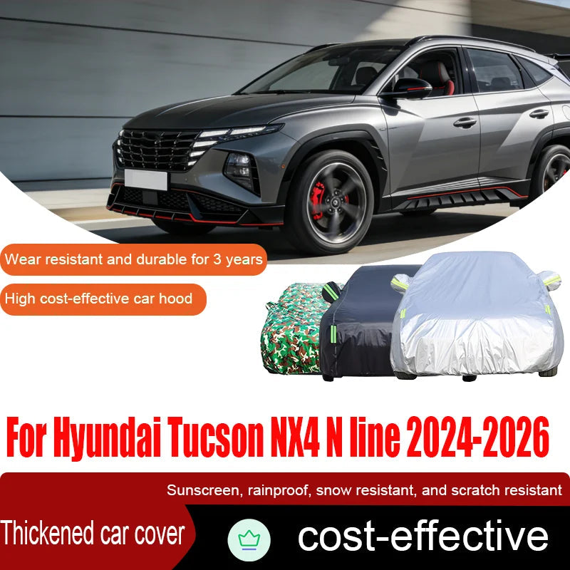 For Hyundai Tucson NX4 N line 2024-2026 Full Car Covers Outdoor Sun Anti UV Rain Snow Dust Protection Oxford Cloth Accessories Car Mobile World